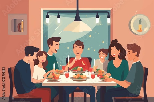 couple having dinner in restaurant
