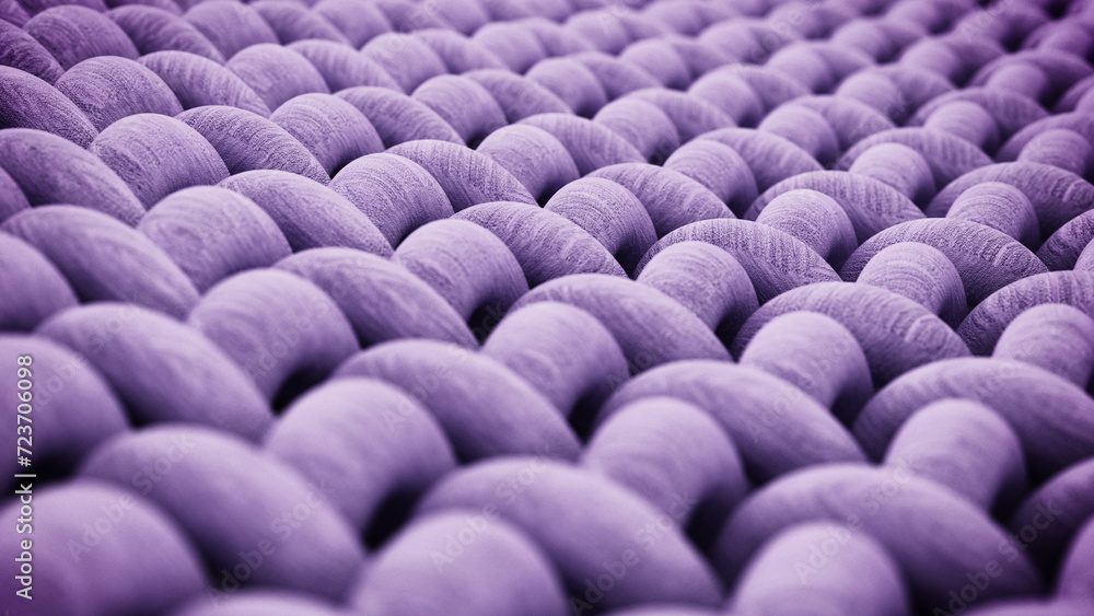 Fototapeta premium Woven fabric detail under microscope. 3D illustration