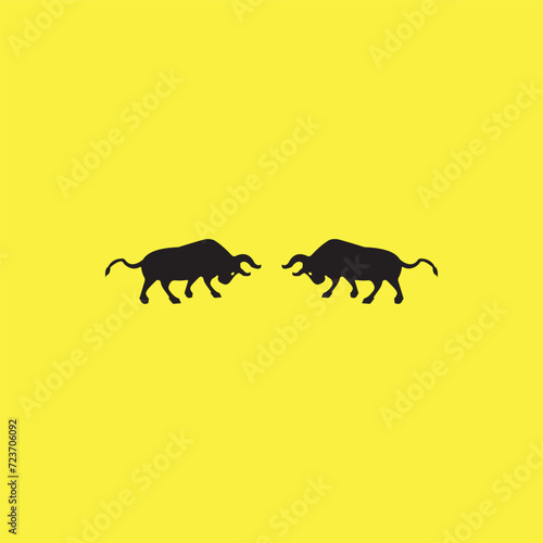 Strong bull vector logo design . Awesome Bull Logo Design Vector Template . Circle bull logo illustration