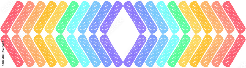 pansements couleurs, fond blanc pansements couleurs, fond blanc