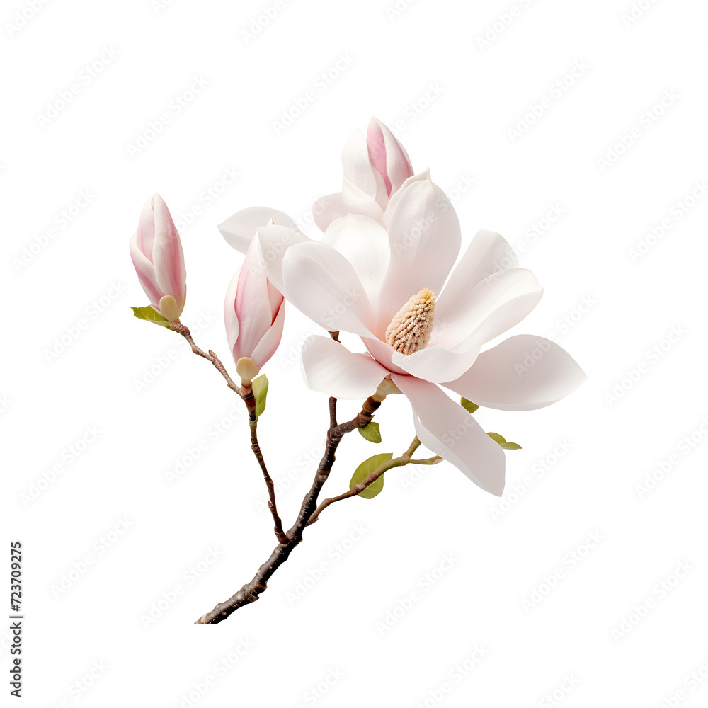 Fototapeta premium Beautiful magnolia flower on transparent background png