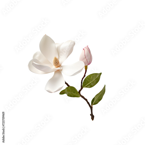 Beautiful magnolia flower on transparent background png