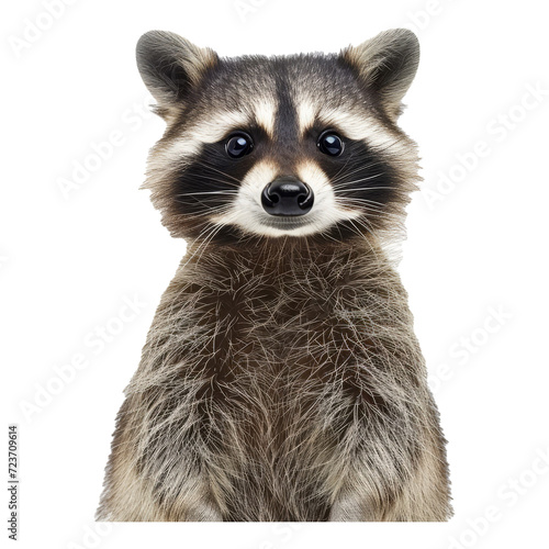 studio portrait of raccoon standing up looking forward © Zaleman