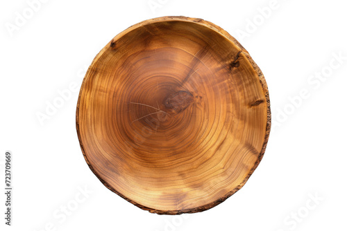 Top view and perspective of empty wood plate