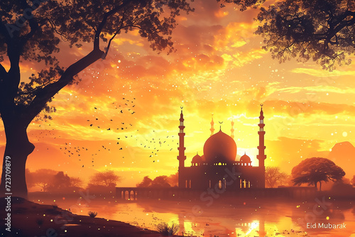 Happy Eid Islamic background photo