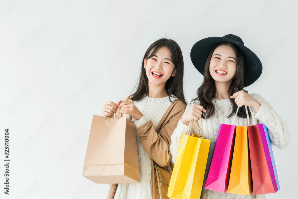 cheerful and funny happy 2 asian woman are shopping cheerful and funny happy 2 asian woman are shopping