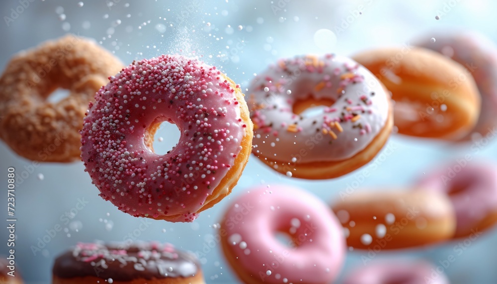 Pink Sprinkles and Powdered Sugar: A Delicious Celebration of National Donut Day Generative AI Pink Sprinkles and Powdered Sugar: A Delicious Celebration of National Donut Day Generative AI