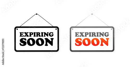 Expiring soon icons. Silhouette and flat style. Vector icons