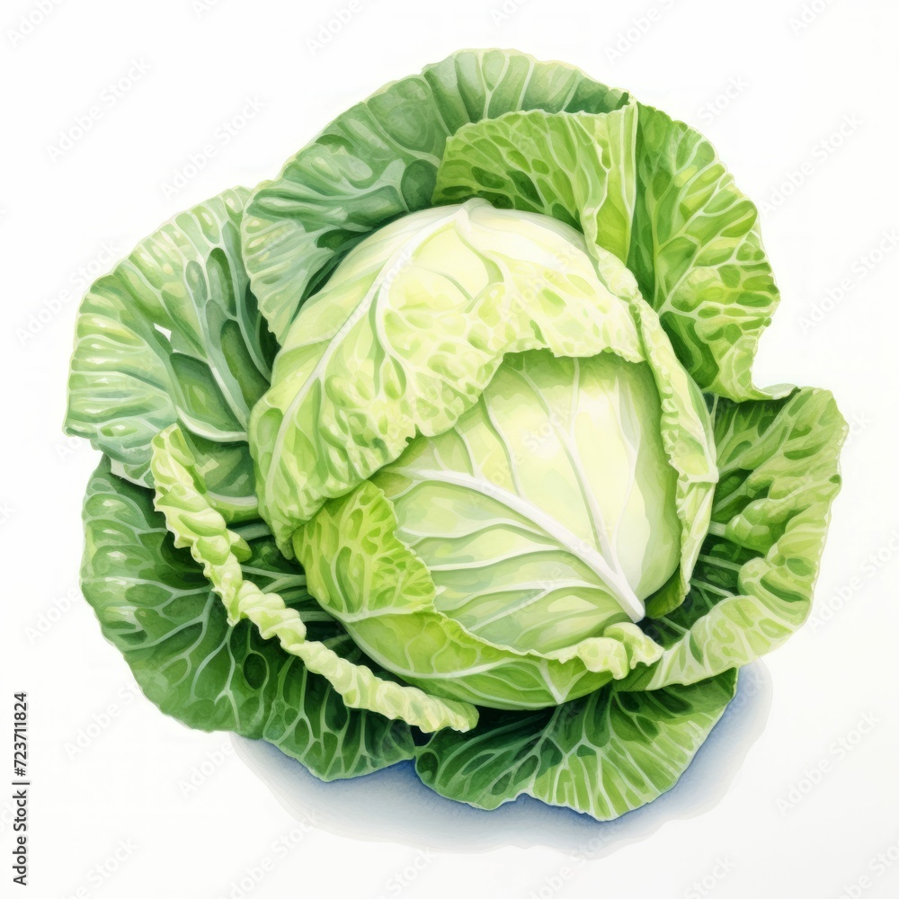 Fototapeta premium cabbage watercolor 