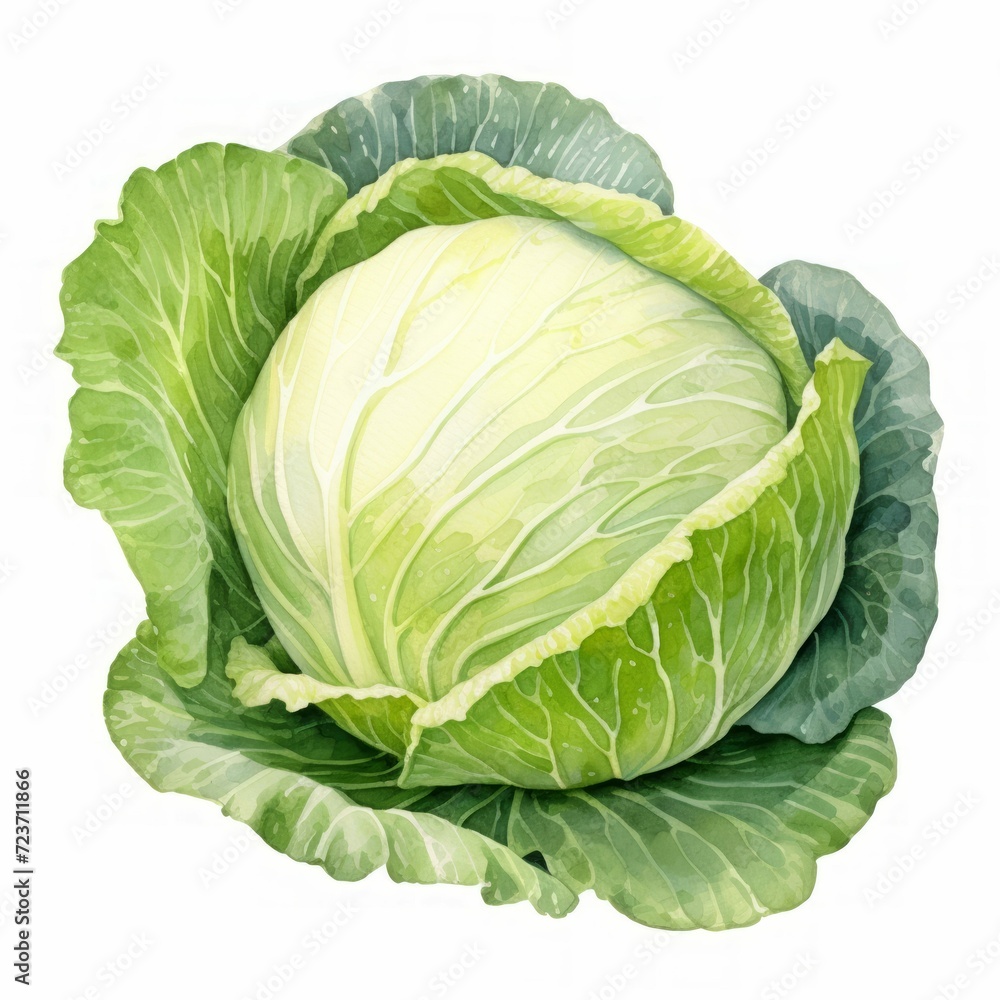 Fototapeta premium cabbage watercolor 