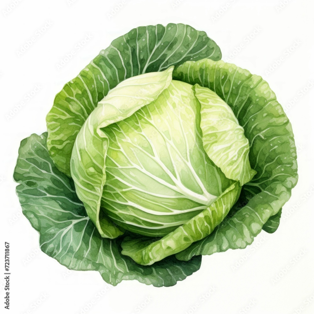 Fototapeta premium cabbage watercolor 