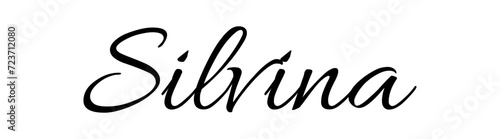 Silvina - black color - name written - ideal for websites, emails, presentations, greetings, banners, cards, books, t-shirt, sweatshirt, prints, cricut, silhouette,	