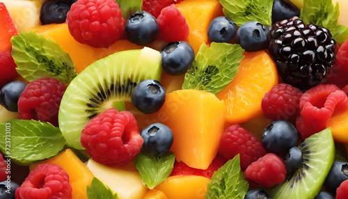 Vibrant Fresh Fruit Salad: Nutrient-Rich, Vitamins, Minerals and Wholesome.