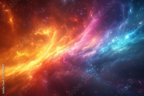Pink and Orange Nebulae in Space Generative AI