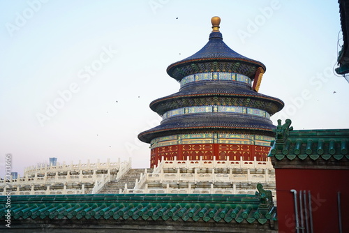 Tiantan Sky Temple in the evening. A traditional Chinese complex.