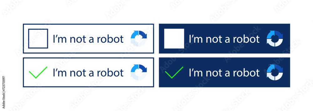 I'm not a robot buttons. Not robot icons. Flat style. Vector icons I'm not a robot buttons. Not robot icons. Flat style. Vector icons