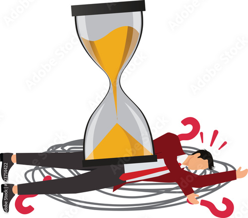 Hourglass,Depression,Deadline, Countdown, Waiting, Businessman, photo