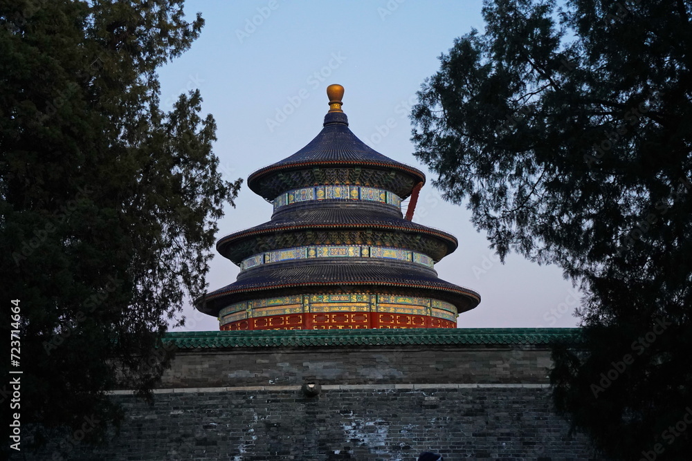 Tiantan Sky Temple in the evening. A traditional Chinese complex. Tiantan Sky Temple in the evening. A traditional Chinese complex.