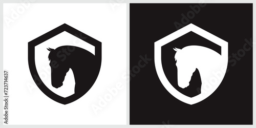 Horse shield Logo Silhouette, Horse shield Logo Silhouette VECTOR