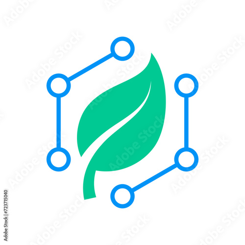 Biodegradable polymers green vector logo icon emblem - eco friendly plastic products