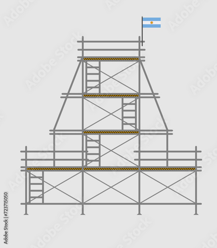 scaffold, isolated, background, construction, white