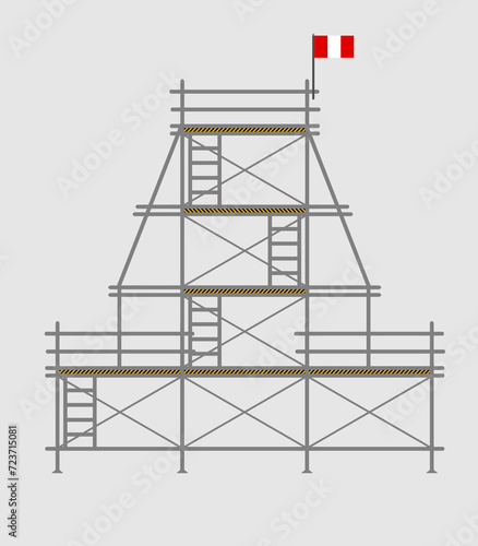 scaffold, isolated, background, construction, white