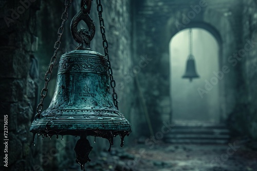 Haunted Bell Tower: A Chilling Nighttime Scene Generative AI