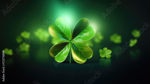 St. Patrick's Day abstract green background decorated with shamrock leaves. Patrick Day pub celebrating