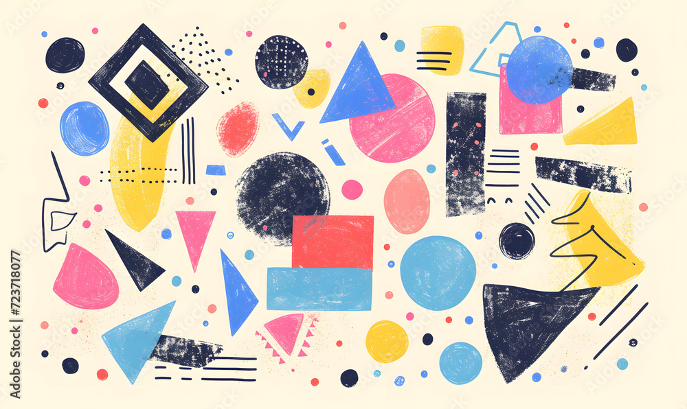 Abstracts geometric shapes illustration design.,Generative AI Abstracts geometric shapes illustration design.,Generative AI