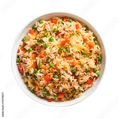 Bowl of fried rice on transparent background Remove png, Clipping Path