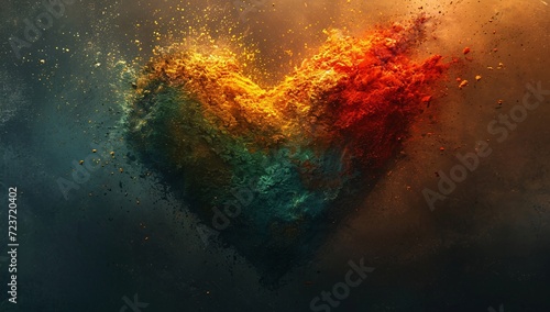 Colorful Heartbeat: A Vibrant Tribute to Love and Creativity Generative AI