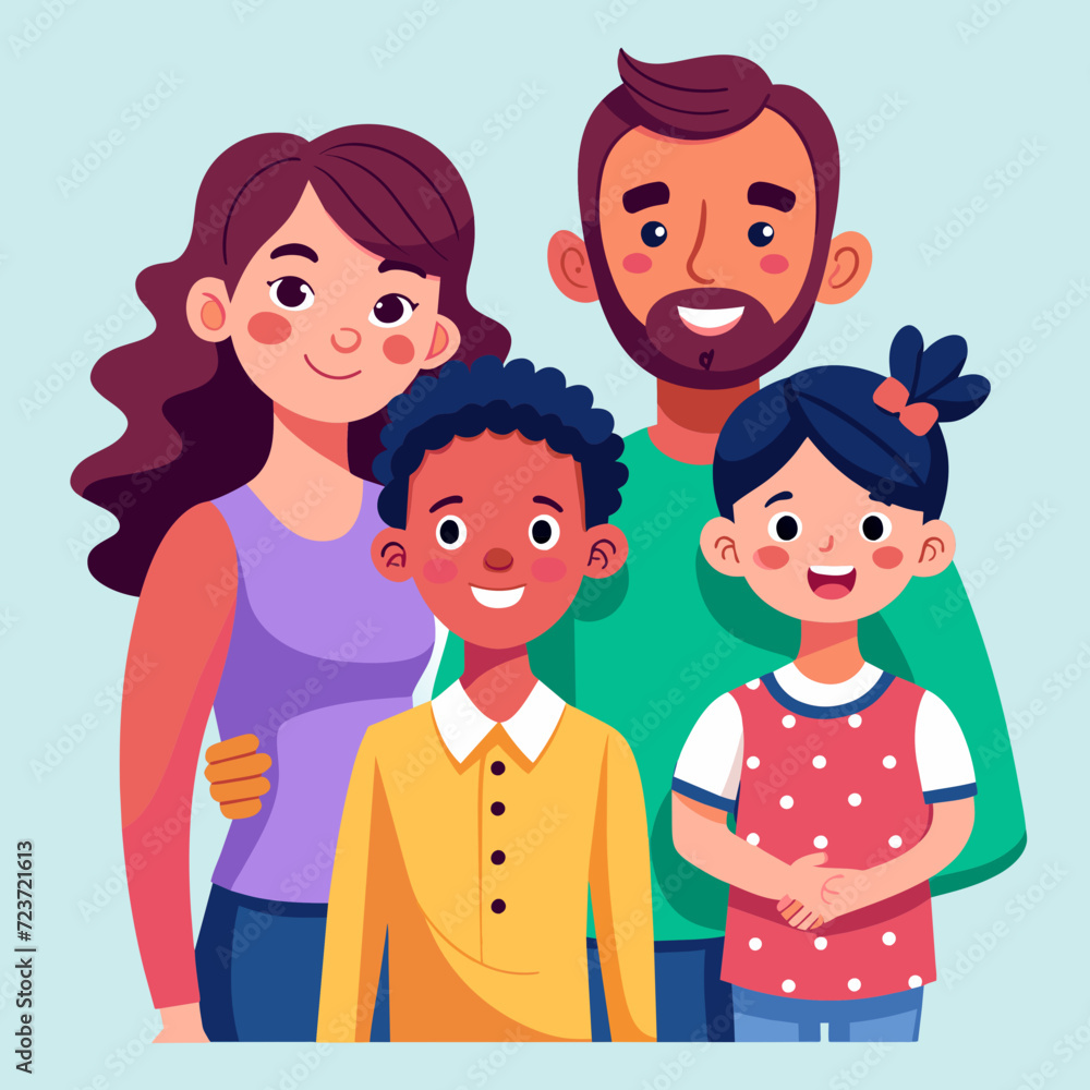 family with children, illustrate a happy family family with children, illustrate a happy family