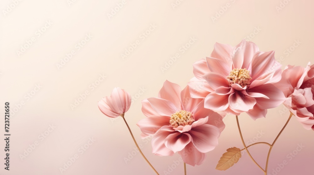 International women's day poster with composition of spring pink flowers International women's day poster with composition of spring pink flowers