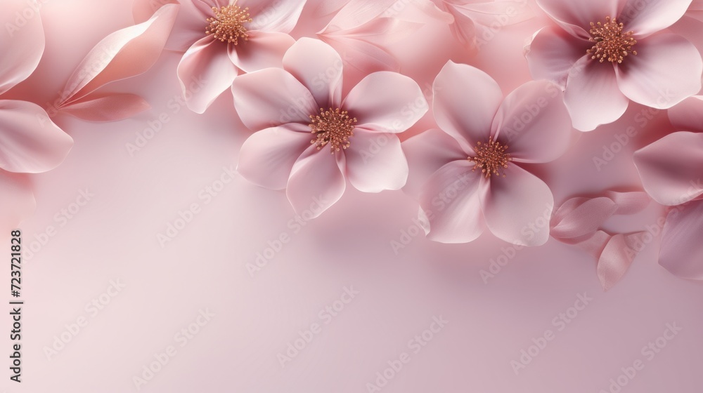 International women's day poster with composition of spring pink flowers International women's day poster with composition of spring pink flowers