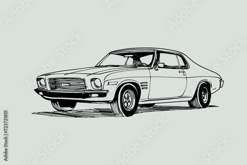 Car outline vector image. Vehicle art.