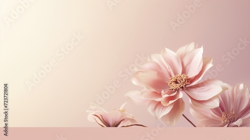 International women's day poster with composition of spring pink flowers