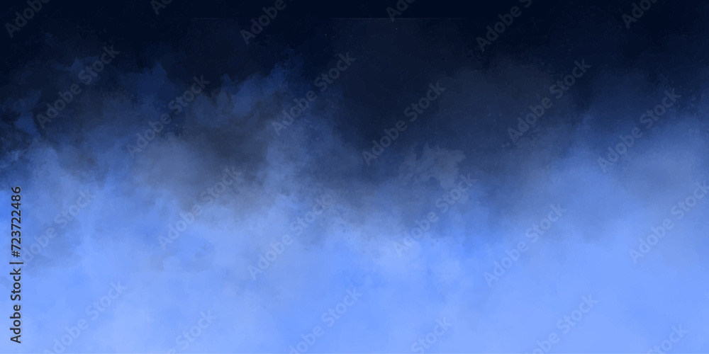 Blue Black cloudscape atmosphere reflection of neon soft abstract.isolated cloud,gray rain cloud,background of smoke vape.smoky illustration transparent smoke.sky with puffy hookah on mist or smog.
