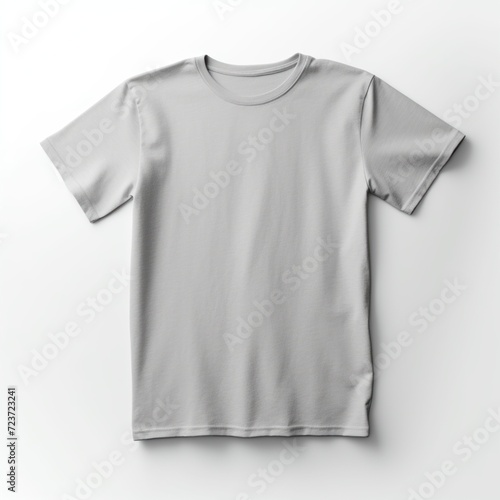 White T-shirt Mockup for placing your design. Top view of clothing for a man or woman. Plain shirt without print
