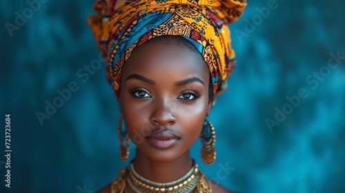 African Queen: A Dazzling Afro-Inspired Look for the Month of Love Generative AI photo