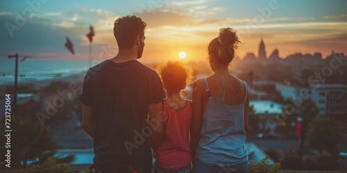 Sunset Family Moment Generative AI