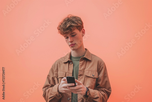 Young Man Using Smartphone. Modern Lifestyle and Technology Concept © Moritz
