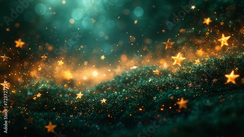 Glowing Stars in a Dark Forest  A Magical Nighttime Scene Generative AI