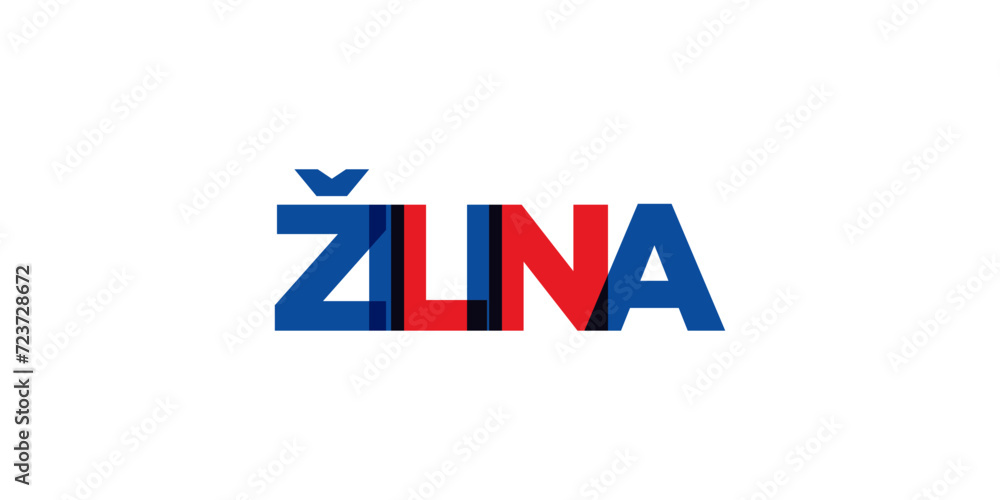 Zilina in the Slovakia emblem. The design features a geometric style, vector illustration with bold typography in a modern font. The graphic slogan lettering. Zilina in the Slovakia emblem. The design features a geometric style, vector illustration with bold typography in a modern font. The graphic slogan lettering.