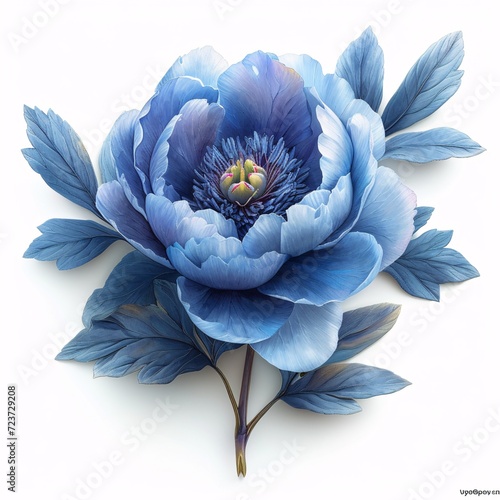 Flower Power: A Blue Flower in Full Bloom Generative AI photo
