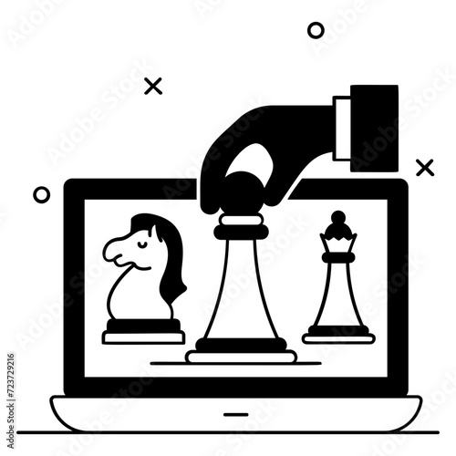 Struggle intensely Vector Icon Design, Commercial strategy Symbol, Market outreach Sign,  oversight and operational control Stock illustration, Unbeatable Position or Checkmate Concept