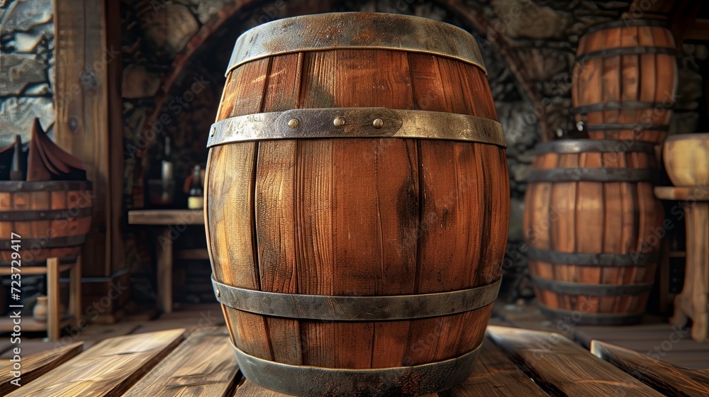 Fototapeta premium Wooden barrel 