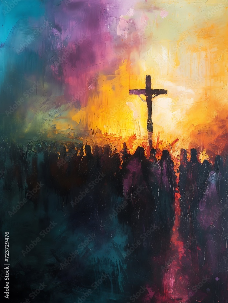 Jesus Christ crucified on a cross, background poster banner, motivational, social media post, wallpaper Jesus Christ crucified on a cross, background poster banner, motivational, social media post, wallpaper