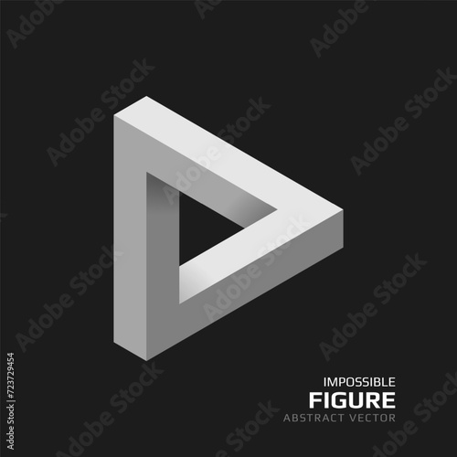 Impossible figure. 3D abstract optical illusion. Vector illustration.