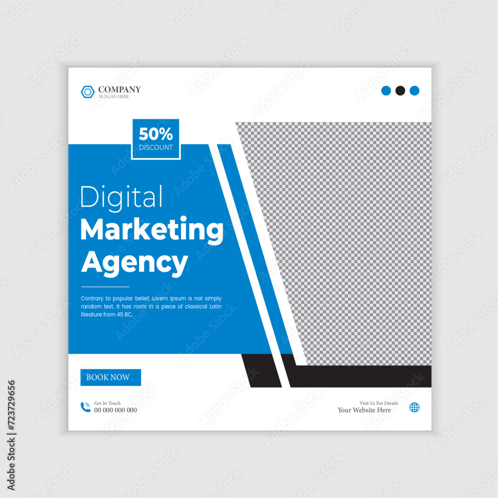 Naklejka premium Vector modern business digital marketing web banner and social media post template