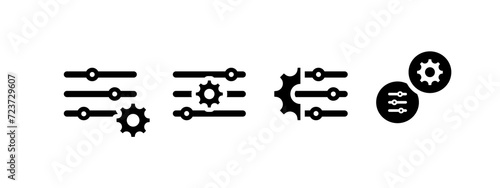 parameter icon vector illustration. parameter with cog icon concept.